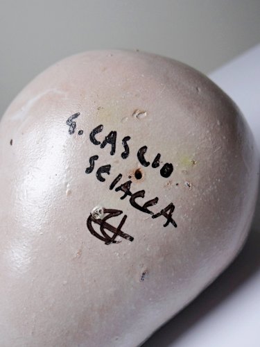 Sujet oiseau en céramique émaillée Italienne Cascio Sciacca vintage