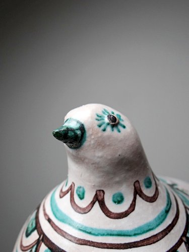 Sujet oiseau en céramique émaillée Italienne Cascio Sciacca vintage
