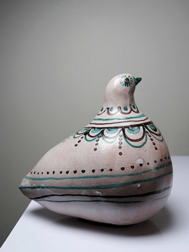Sujet oiseau en céramique émaillée Italienne Cascio Sciacca vintage
