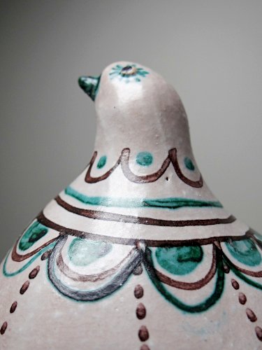 Sujet oiseau en céramique émaillée Italienne Cascio Sciacca vintage