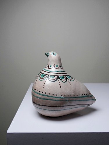 Sujet oiseau en céramique émaillée Italienne Cascio Sciacca vintage