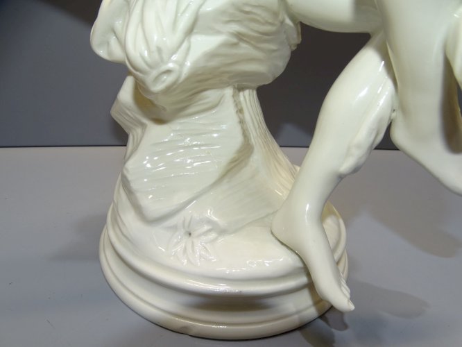 -SUJET PORCELAINE CAPODIMONTE BAIGNEUSE D'APRES FALCONET JUS de GRENIER    D