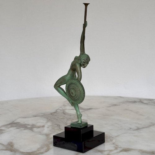 Sujet sculpture Jericho par Guerbe Le Faguays Max Le Verrier 1930 M4014