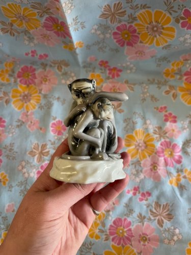 Sujet singe porcelaine de vienne