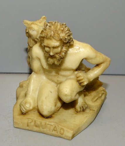 -SUJET STATUETTE PLUTAO PLUTON ET LE CERBERE OBJET DE VITRINE COLLECTION    D