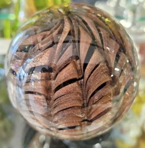 SULFURE Marron Boule Ronde Verre VERRERIE Decoration Vitrine 5VE 19/12
