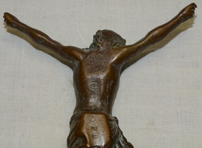 -SUPERBE ANCIEN CHRIST BRONZE DEBUT XIXe pour CRUCIFIX COLLECTION RELIGION   D