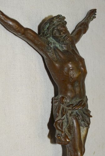 -SUPERBE ANCIEN CHRIST BRONZE DEBUT XIXe pour CRUCIFIX COLLECTION RELIGION   D
