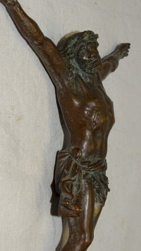 -SUPERBE ANCIEN CHRIST BRONZE DEBUT XIXe pour CRUCIFIX COLLECTION RELIGION   D