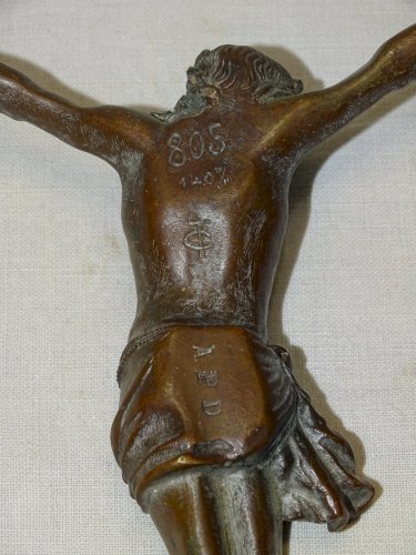 -SUPERBE ANCIEN CHRIST BRONZE DEBUT XIXe pour CRUCIFIX COLLECTION RELIGION   D