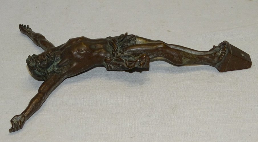 -SUPERBE ANCIEN CHRIST BRONZE DEBUT XIXe pour CRUCIFIX COLLECTION RELIGION   D