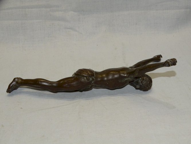 -SUPERBE ANCIEN CHRIST BRONZE DEBUT XXe pour CRUCIFIX COLLECTION DECO RELIGION D