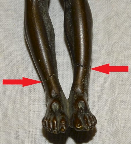 -SUPERBE ANCIEN CHRIST BRONZE DEBUT XXe pour CRUCIFIX COLLECTION DECO RELIGION D