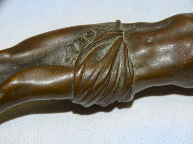 -SUPERBE ANCIEN CHRIST BRONZE DEBUT XXe pour CRUCIFIX COLLECTION DECO RELIGION D