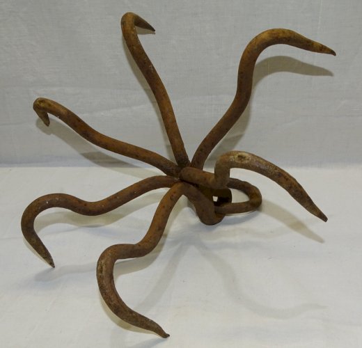 -SUPERBE ANCIEN CROCHET DE PUITS REMONTE SEAU FER FORGE SANS SOUDURE   D