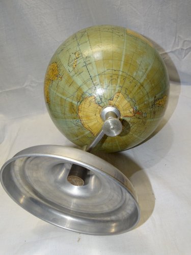-SUPERBE ANCIEN GLOBE TERRESTRE TARIDE PIED ALU COLLECTION DECO BUREAU  D