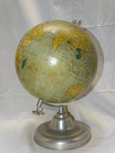 -SUPERBE ANCIEN GLOBE TERRESTRE TARIDE PIED ALU COLLECTION DECO BUREAU  D