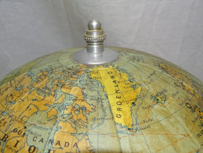 -SUPERBE ANCIEN GLOBE TERRESTRE TARIDE PIED ALU COLLECTION DECO BUREAU  D