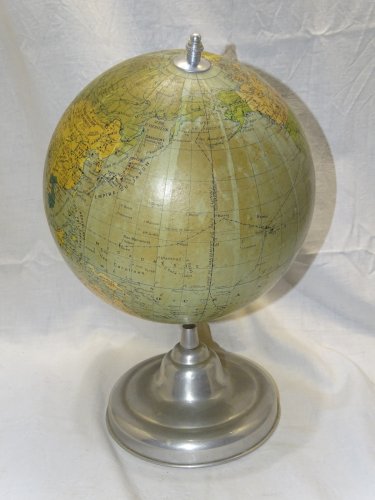 -SUPERBE ANCIEN GLOBE TERRESTRE TARIDE PIED ALU COLLECTION DECO BUREAU  D