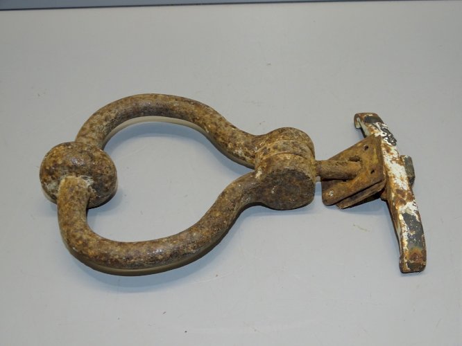 -SUPERBE ANCIEN HEURTOIR FER Forgé GROSSE POIGNEE de PORTE COLLECTION déco    D