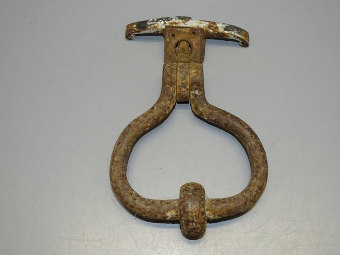 -SUPERBE ANCIEN HEURTOIR FER Forgé GROSSE POIGNEE de PORTE COLLECTION déco    D