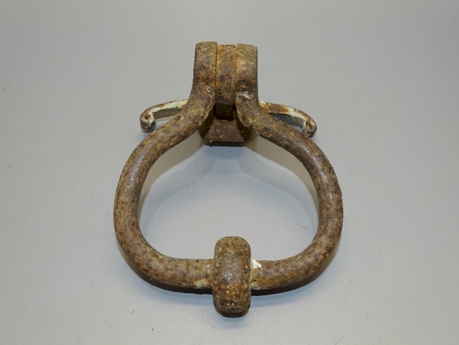 -SUPERBE ANCIEN HEURTOIR FER Forgé GROSSE POIGNEE de PORTE COLLECTION déco    D