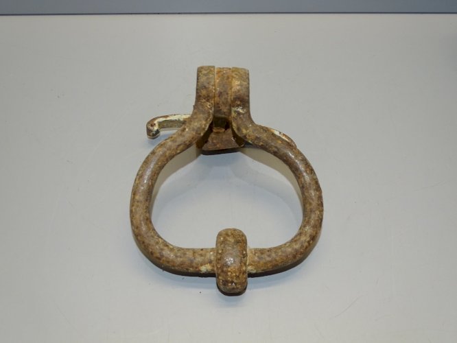 -SUPERBE ANCIEN HEURTOIR FER Forgé GROSSE POIGNEE de PORTE COLLECTION déco    D