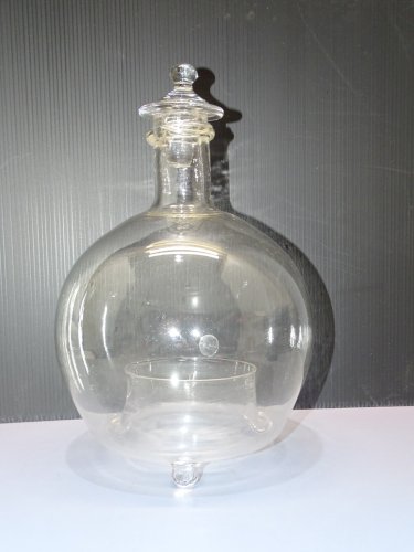 -SUPERBE ANCIEN PIEGE A MOUCHES GOBE MOUCHES PIEGE A GUEPES VERRE Soufflé  D