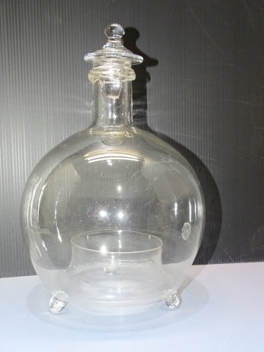 -SUPERBE ANCIEN PIEGE A MOUCHES GOBE MOUCHES PIEGE A GUEPES VERRE Soufflé  D