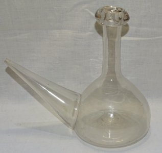 SUPERB ANCIENT BLOWN GLASS PORON 19th CENTURY FOR DRINKING AT THE VITRINE REGALADE D