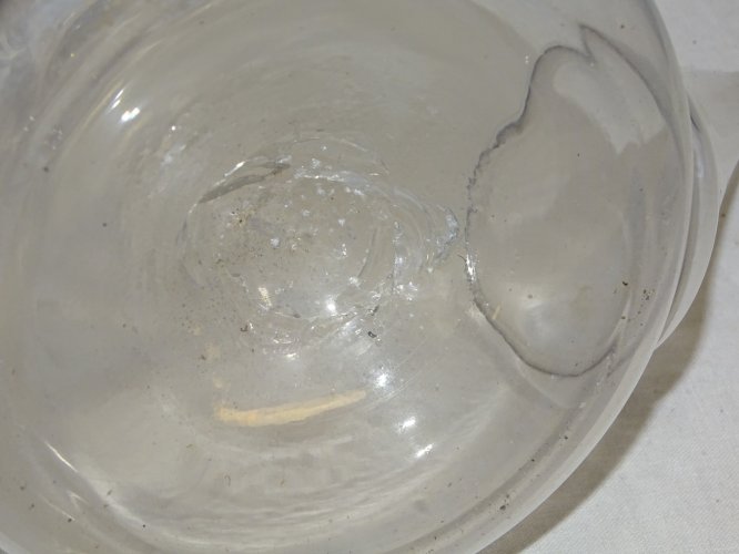-SUPERBE ANCIEN PORON EN VERRE SOUFFLE XIXe POUR BOIRE A LA REGALADE VITRINE  D