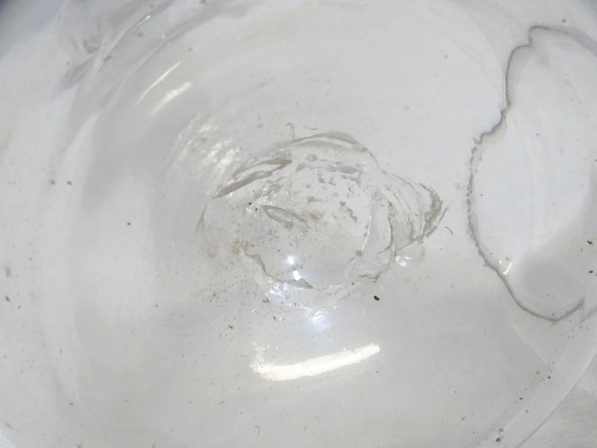 -SUPERBE ANCIEN PORON EN VERRE SOUFFLE XIXe POUR BOIRE A LA REGALADE VITRINE  D