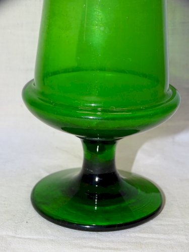 -SUPERBE ANCIEN VERRE A JACINTHE EN VERRE de COULEUR VERTE XIXe COLLECTION   D