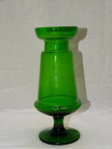 -SUPERBE ANCIEN VERRE A JACINTHE EN VERRE de COULEUR VERTE XIXe COLLECTION   D