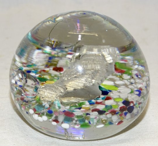 -SUPERBE ANCIENNE BOULE SULFURE PRESSE PAPIER MAINS ENTENTE CORDIALE vitrine   D