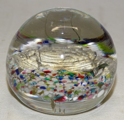 -SUPERBE ANCIENNE BOULE SULFURE PRESSE PAPIER MAINS ENTENTE CORDIALE vitrine   D