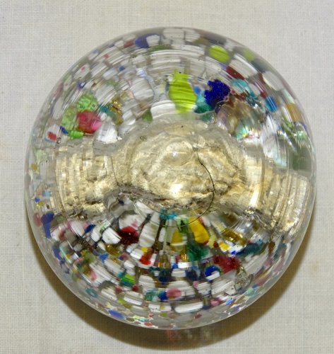 -SUPERBE ANCIENNE BOULE SULFURE PRESSE PAPIER MAINS ENTENTE CORDIALE vitrine   D