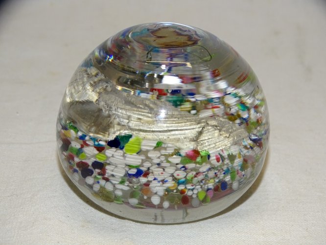 -SUPERBE ANCIENNE BOULE SULFURE PRESSE PAPIER MAINS ENTENTE CORDIALE vitrine   D