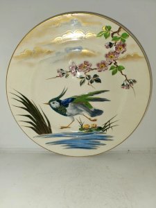 superbe assiette en faience keller et guerin à decor doiseau en bon etat