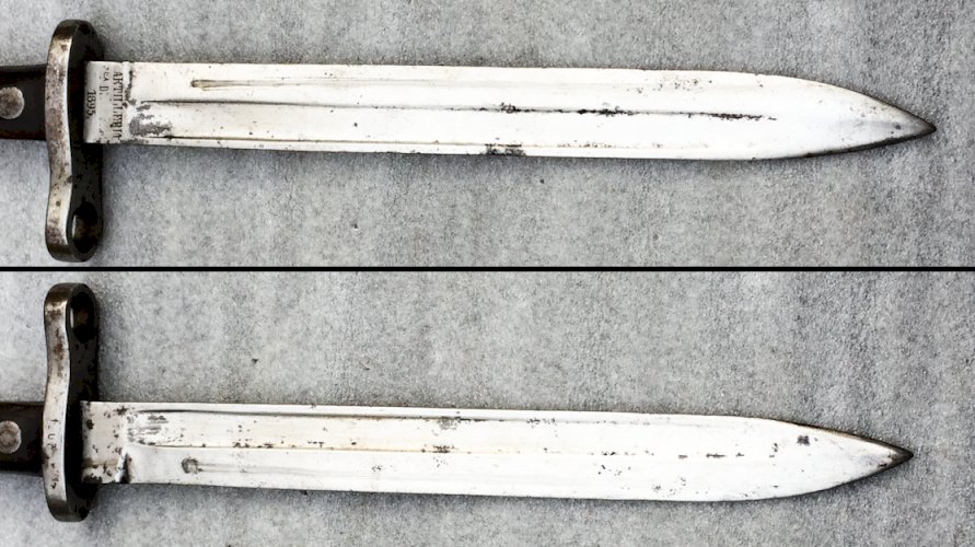 ✔SUPERBE & BELLE BAIONNETTE / MACHETTE ESPAGNOLE, ARTILLERIE, COURTE, TOLEDO, MAUSER, ORIGINAL #19