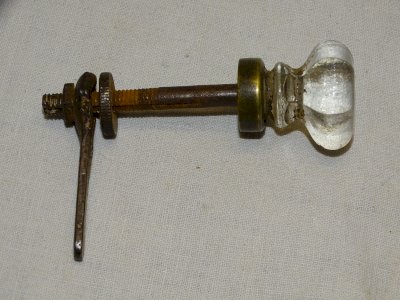 -SUPERBE BOUTON DE PORTE HORLOGE COMTOISE en VERRE INCOLORE COLLECTION déco