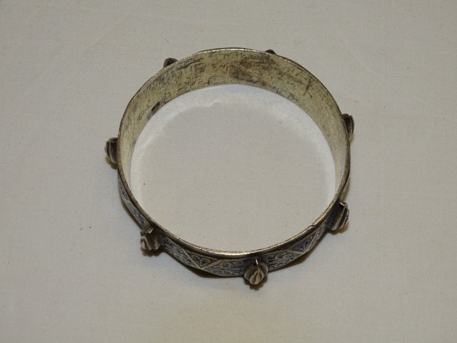 -SUPERBE BRACELET MANCHETTE ARGENT MAROC AFRIQUE du NORD BIJOU ANCIEN 115 g