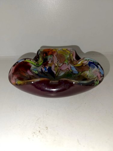 superbe cendrier / vide poche de murano millefiori en bon etat