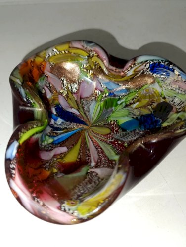 superbe cendrier / vide poche de murano millefiori en bon etat