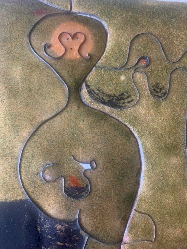 Superbe composition surréaliste peinture sur cuivre Miro Dali Picasso