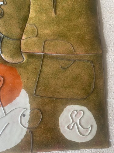 Superbe composition surréaliste peinture sur cuivre Miro Dali Picasso