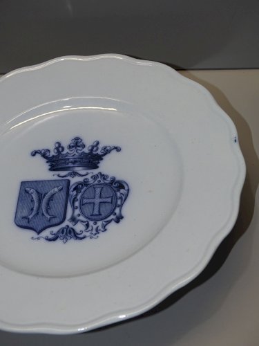 SUPERBE COMPOTIER 2 MARIAGE FAÏENCE ANGLAISE CAULDON ARMOIRIES COURONNE BLASON D
