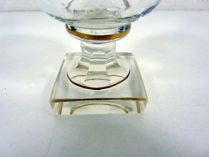 Superbe Coupe Médicis Cristal Taillé Baccarat XIX° Décor Peint et Or H - 11,3 cm