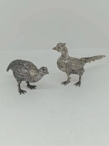 superb bronze silver pheasant couple in good condition