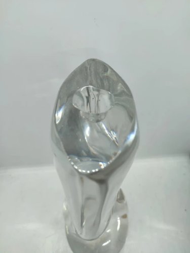 superbe grand bougeoir en cristal de sevres en bon etat